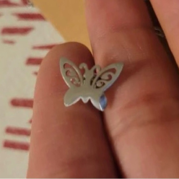 “Curlicue Butterfly” Coil Spiral Swirl Loop Twist Scroll Ringlet Mini Steel Stud - Picture 12 of 16